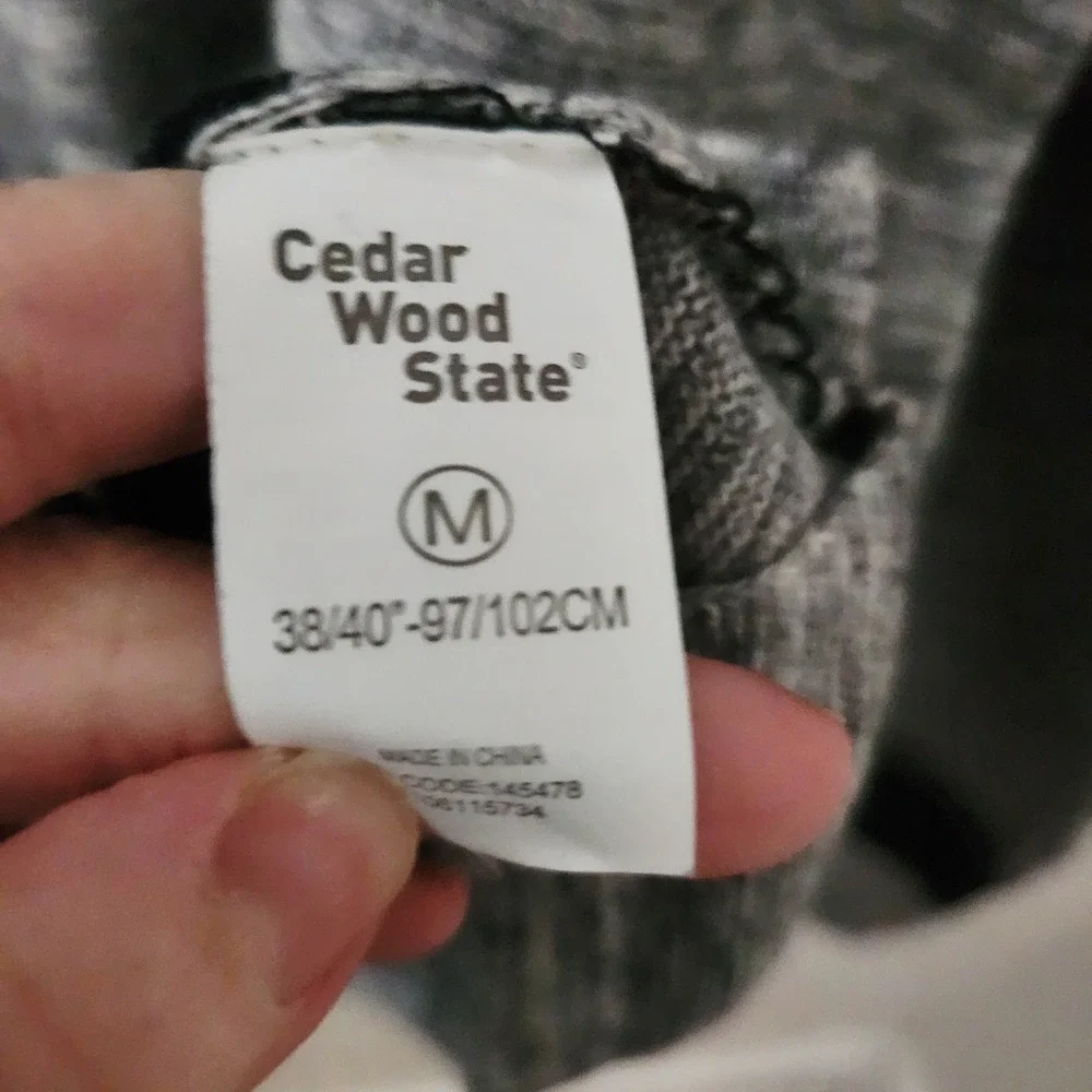 Cedarwood‎ State Mens Gray Striped Long Sleeve Cotton Knit Sweater Medium